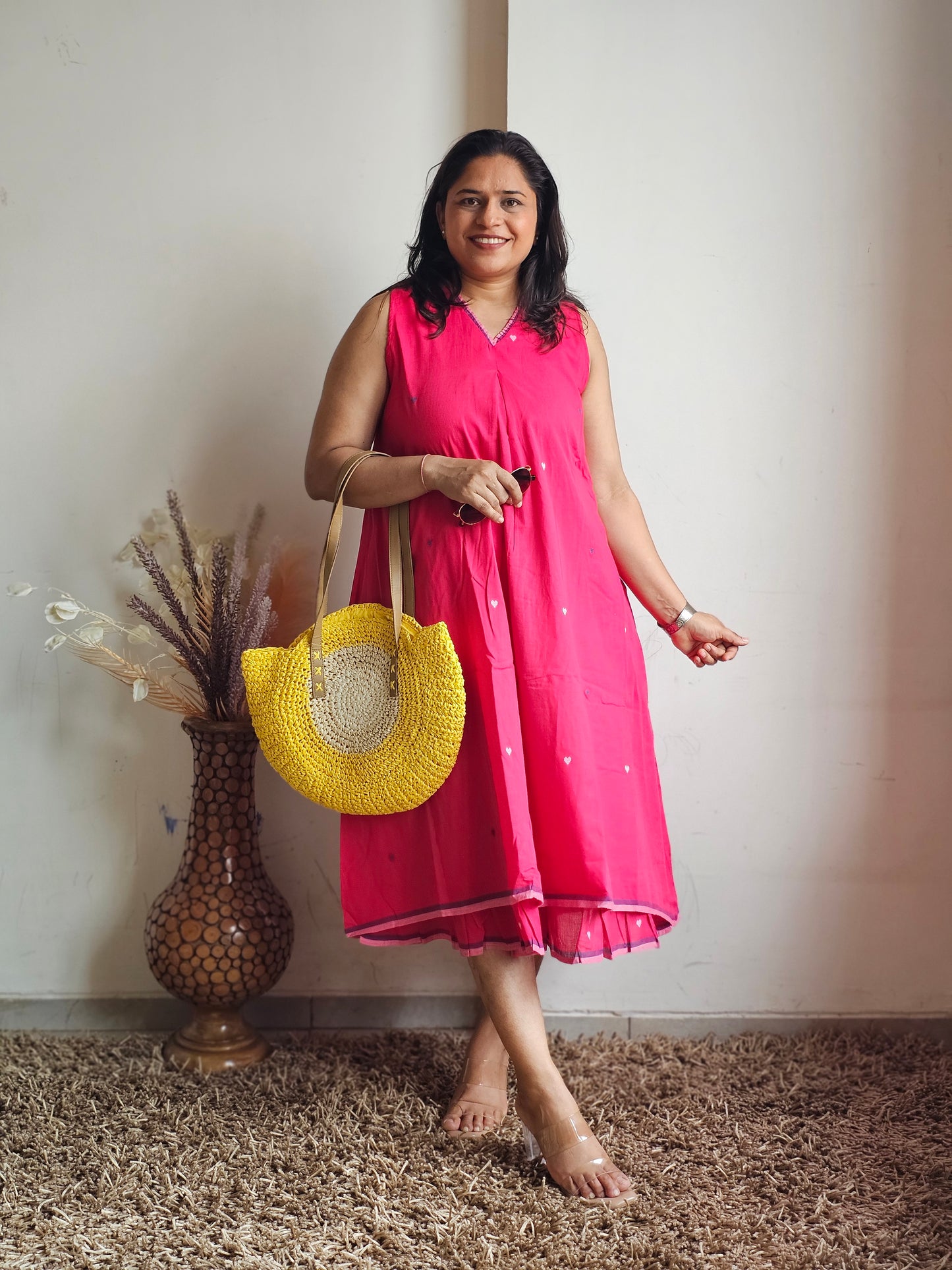 Rani Pink Layered Sleeveless Dress
