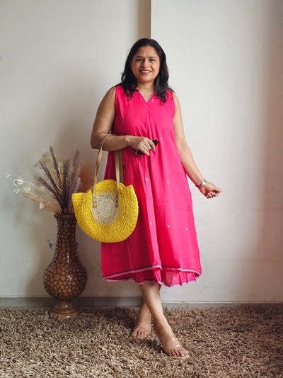 Rani Pink Layered Sleeveless Dress