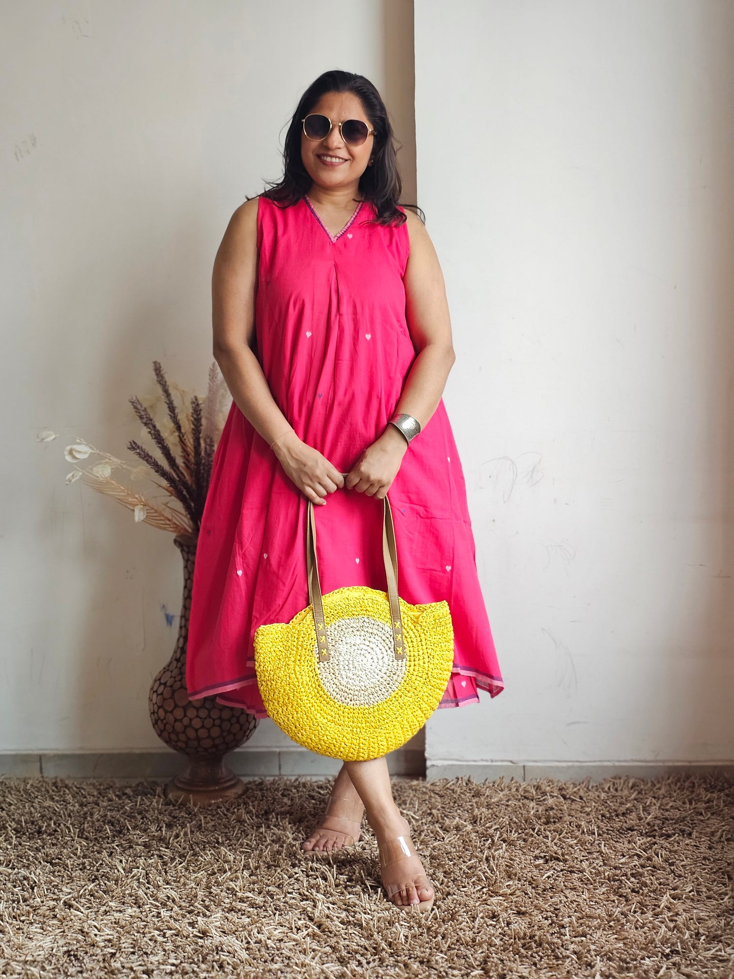 Rani Pink Layered Sleeveless Dress