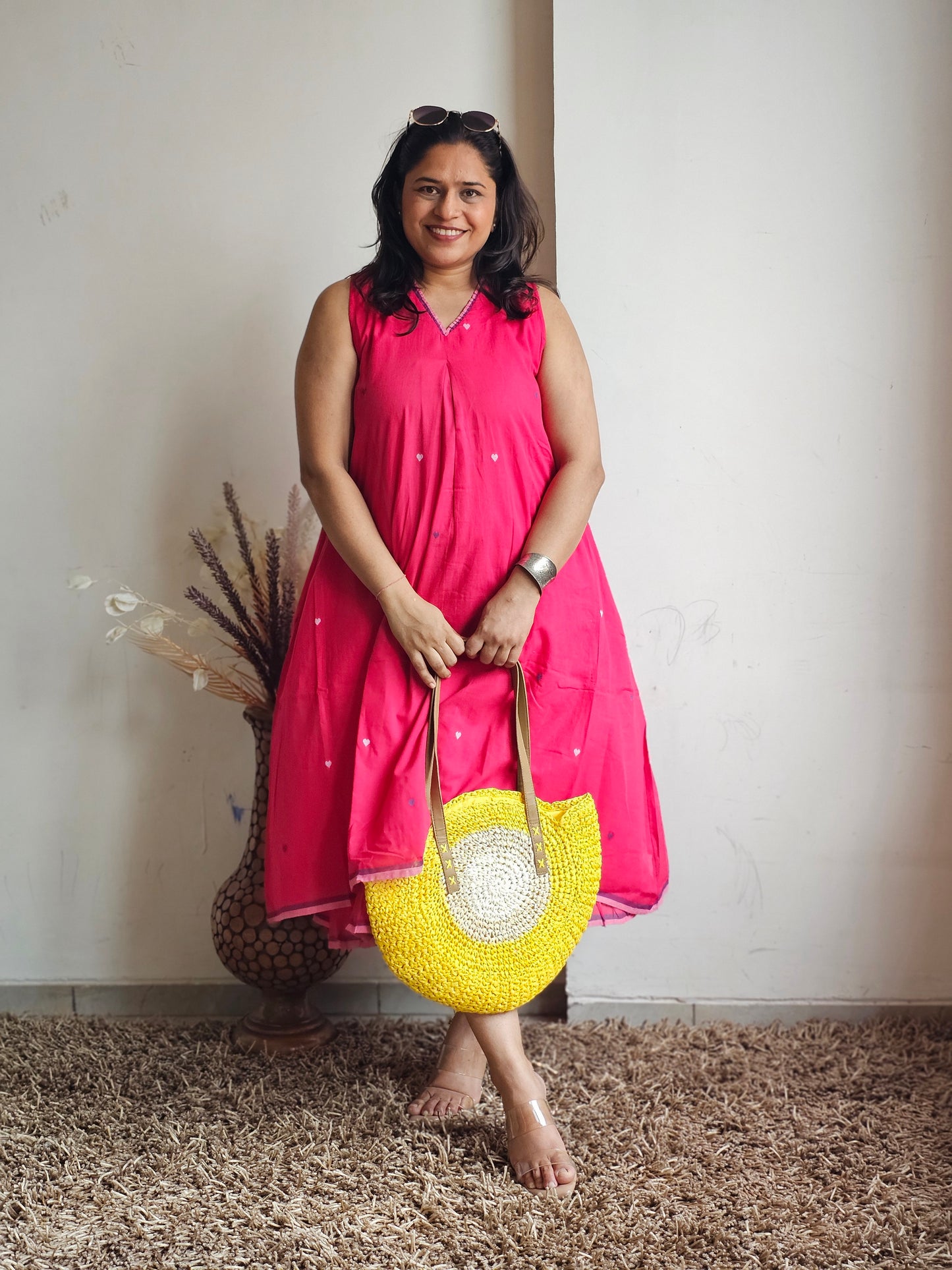 Rani Pink Layered Sleeveless Dress