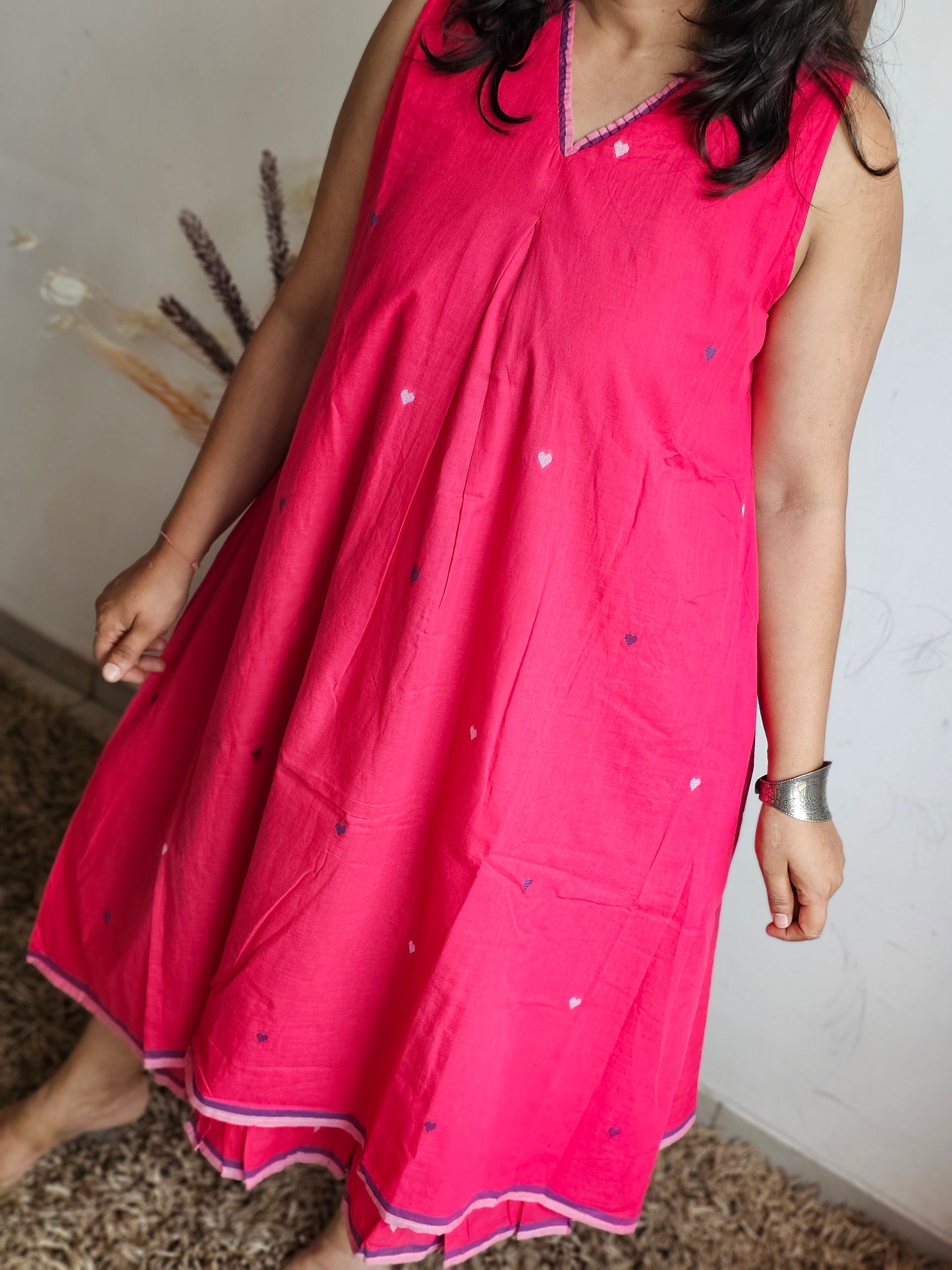 Rani Pink Layered Sleeveless Dress