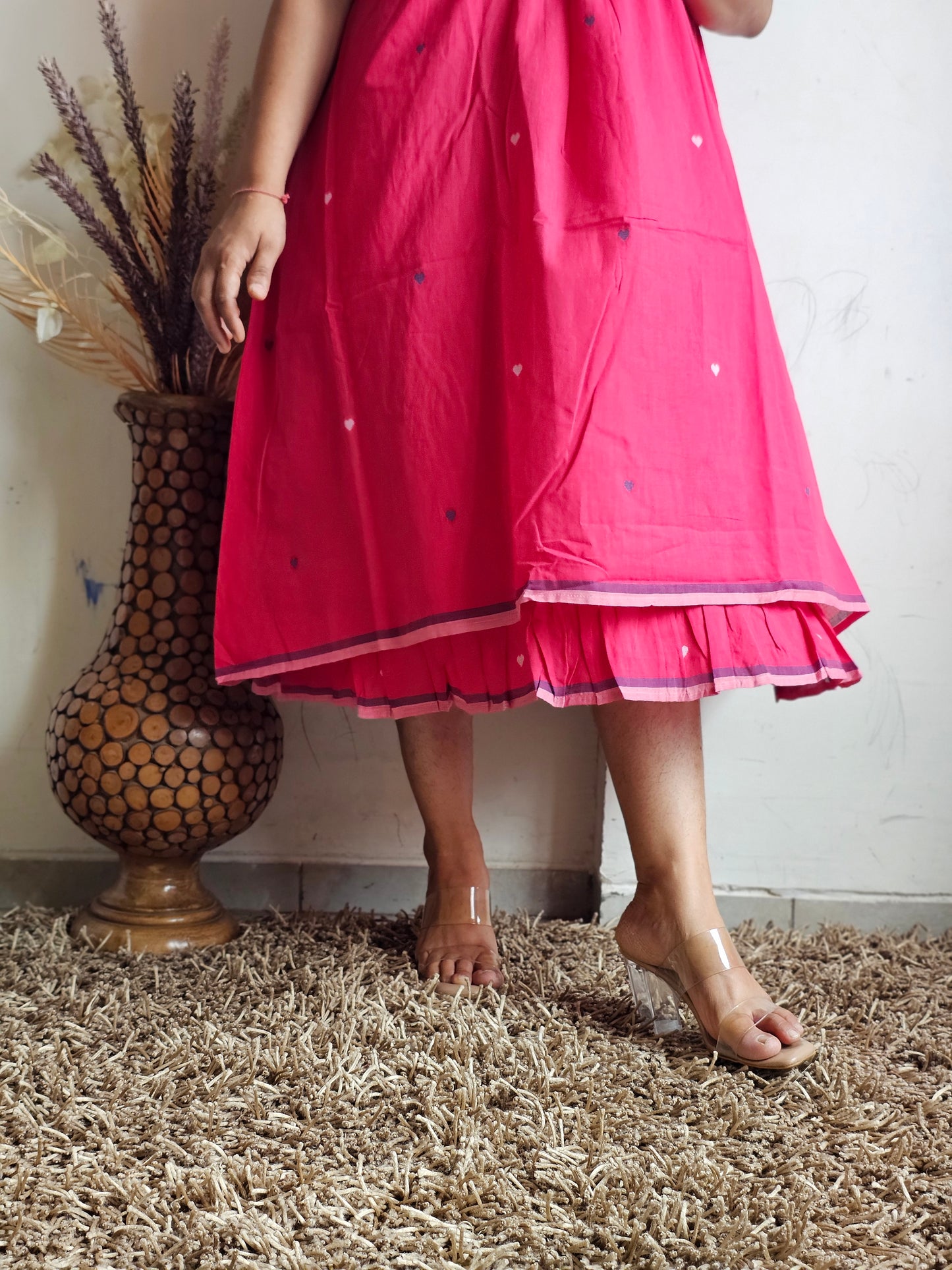 Rani Pink Layered Sleeveless Dress