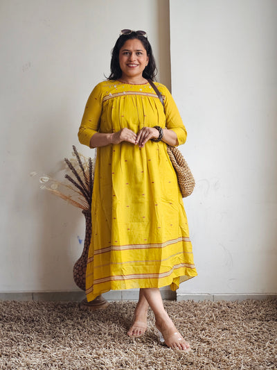 Mustard Yellow Flared Dress