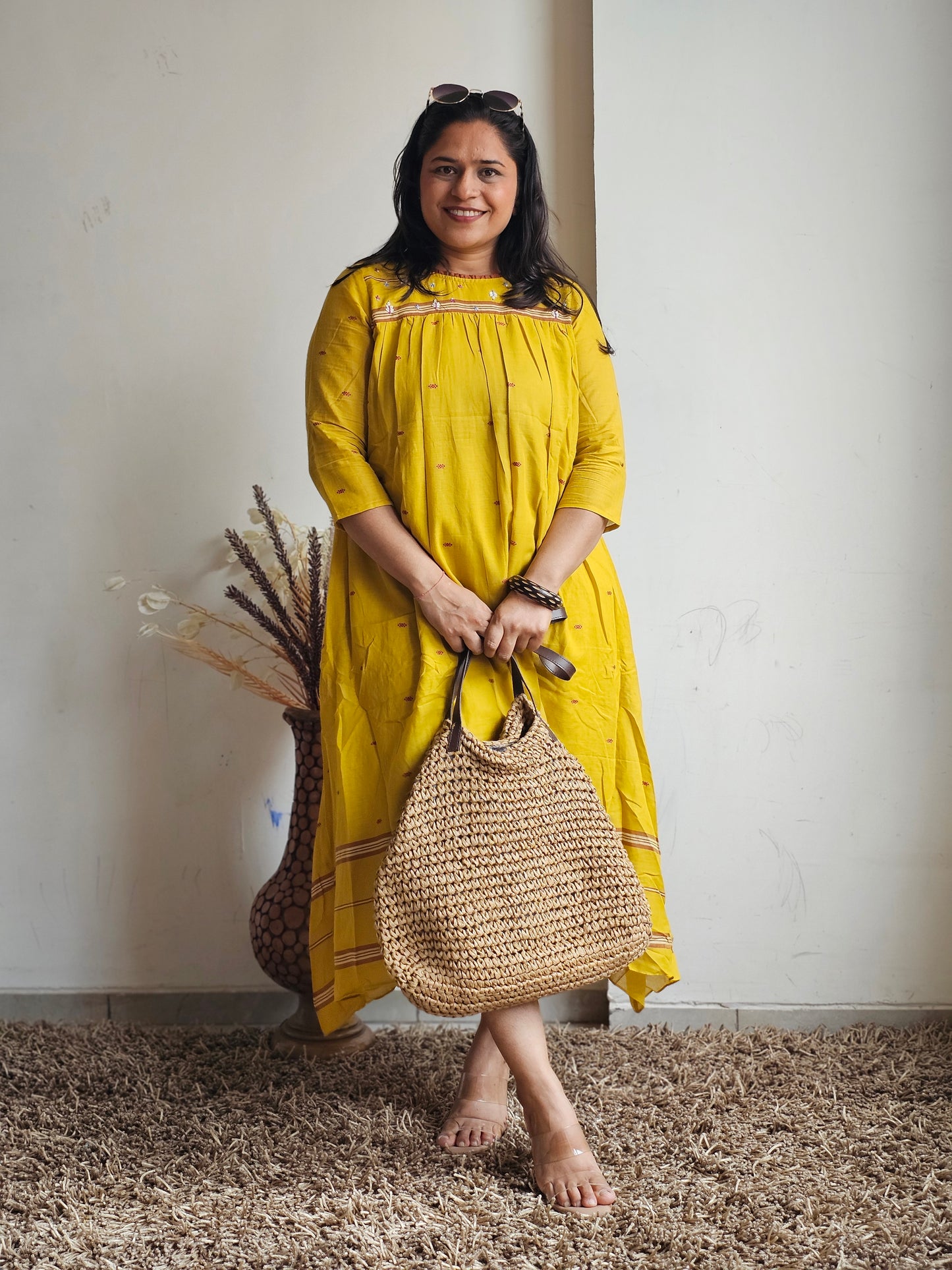 Mustard Yellow Flared Dress