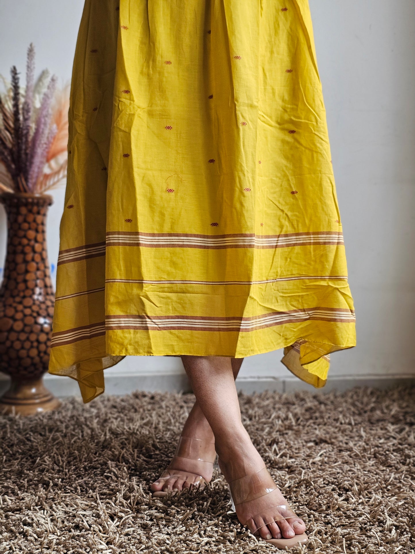 Mustard Yellow Flared Dress