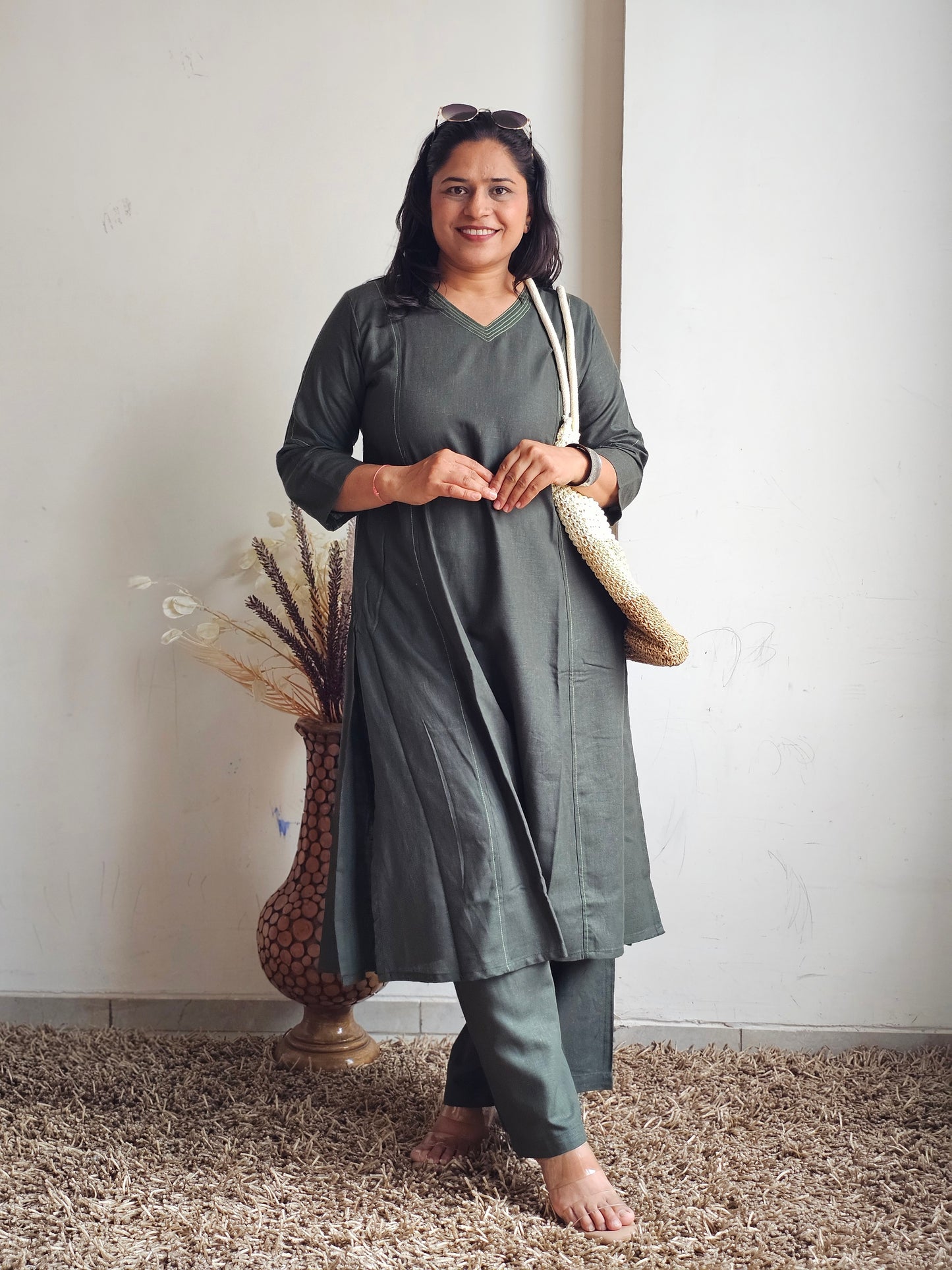 Sage Green  Kurta & Palazzo Set