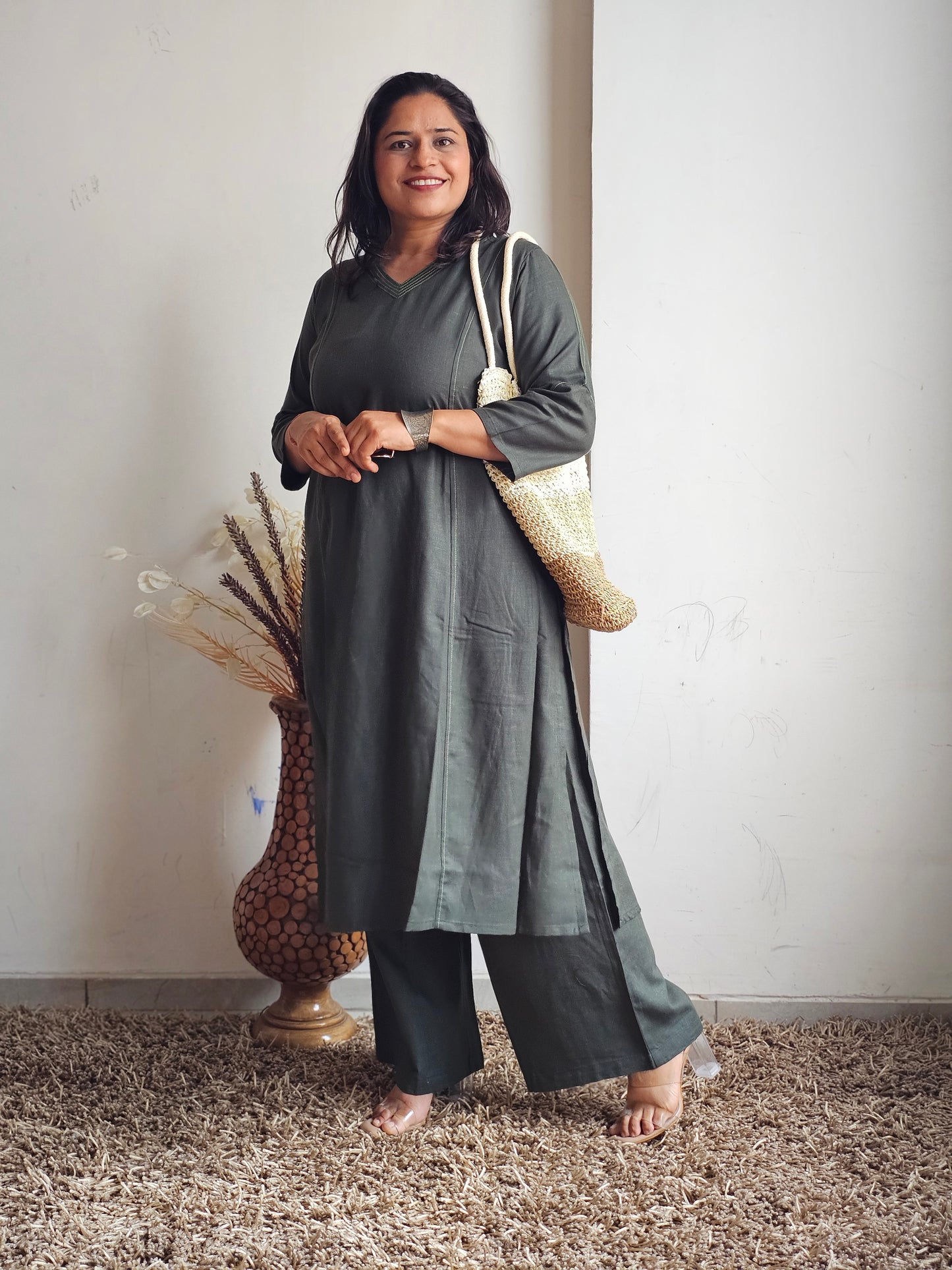 Sage Green  Kurta & Palazzo Set