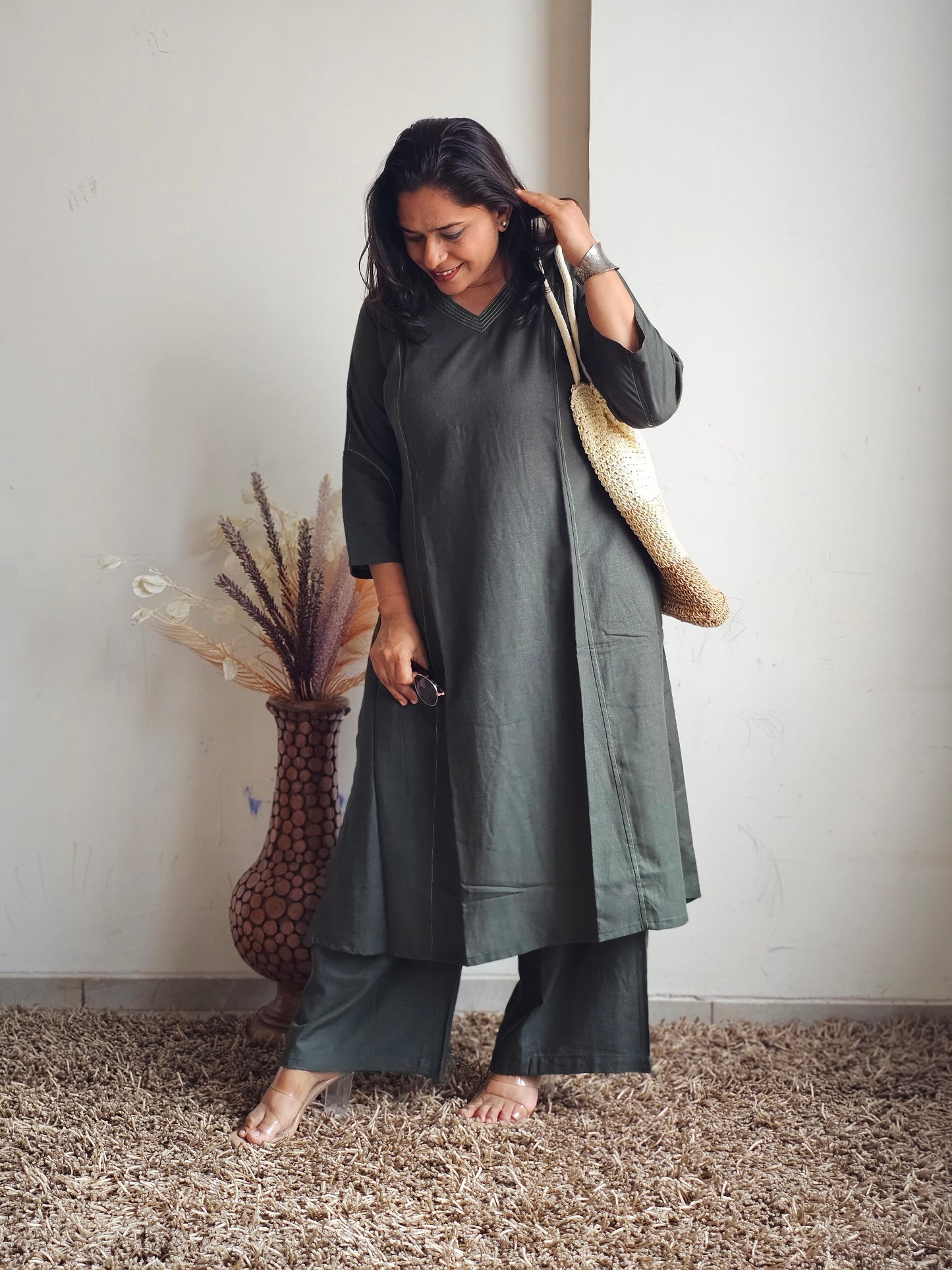 Sage Green  Kurta & Palazzo Set