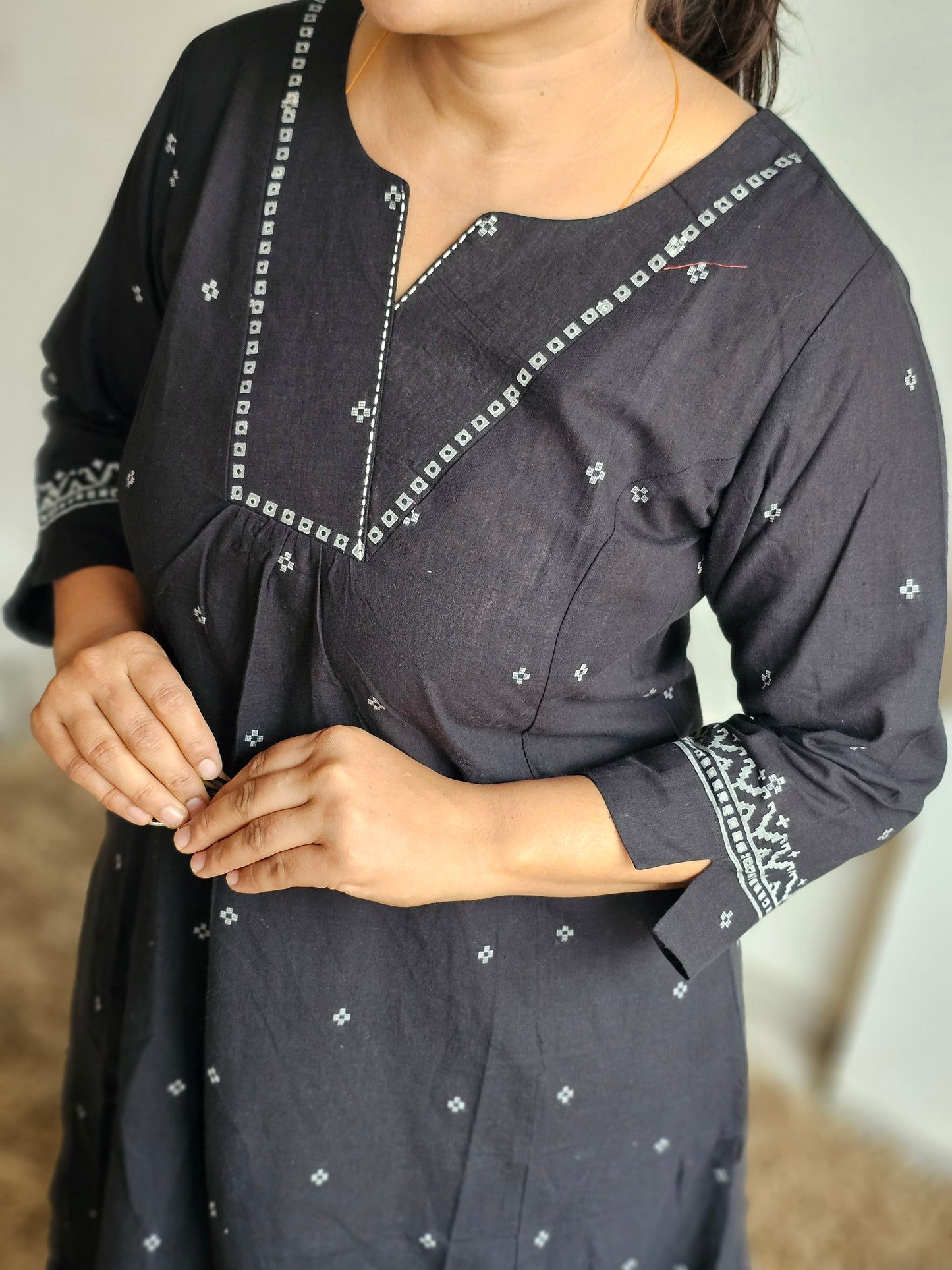 Midnight Black A-Line Kurta Set