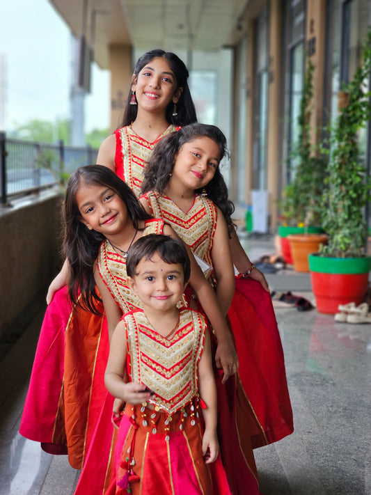 Orenge Multi-Color Chaniya Choli