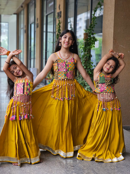 Mustard Patchwork Chaniya choli