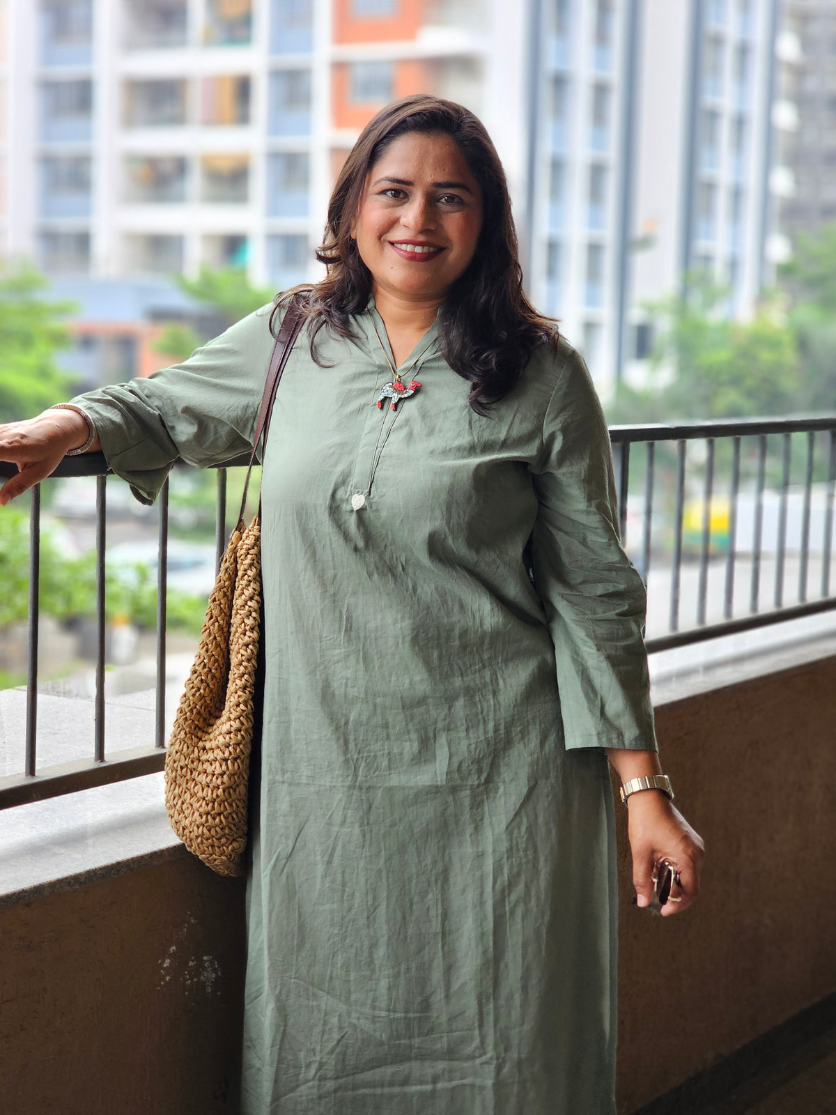 Sage Green Solid Kurta Plazo Set