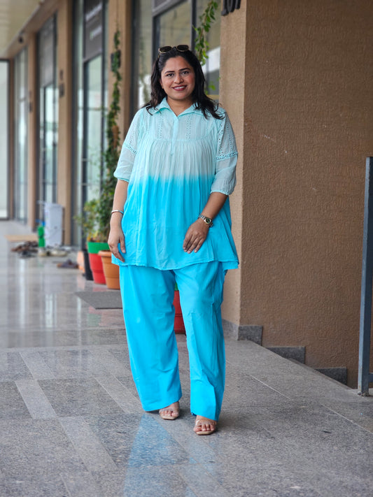 Sky Blue Farsi Co-Ord Set
