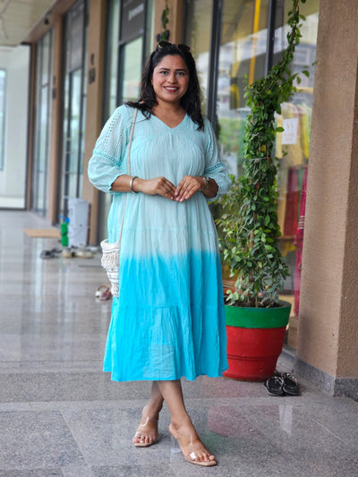 Sky Blue Tiered Dress