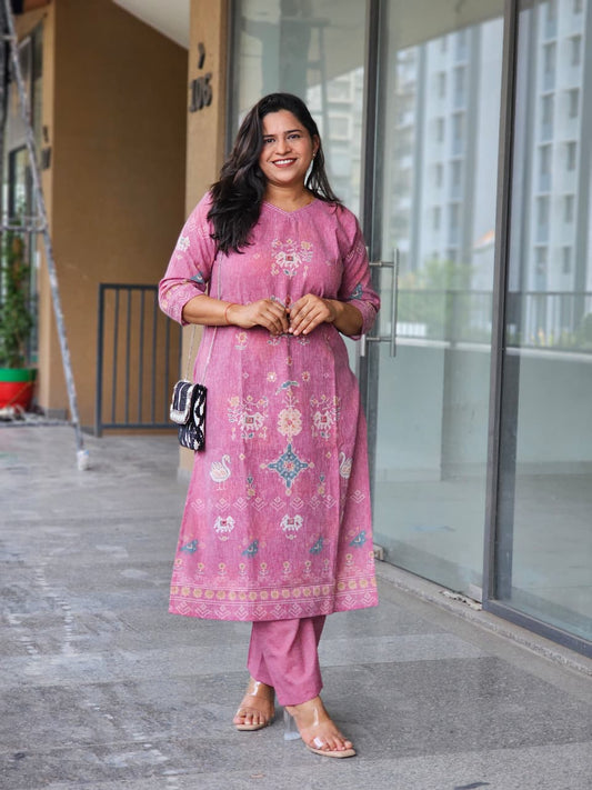 Magenta Kurta-Plazo Set