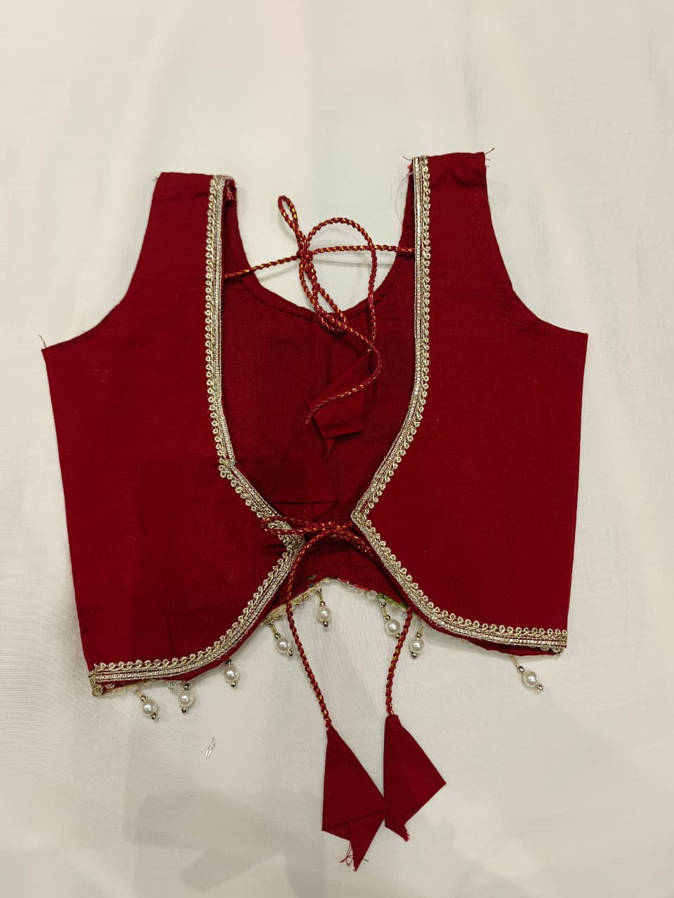 Rust Red & Coral Embroidered Lehenga Choli Set