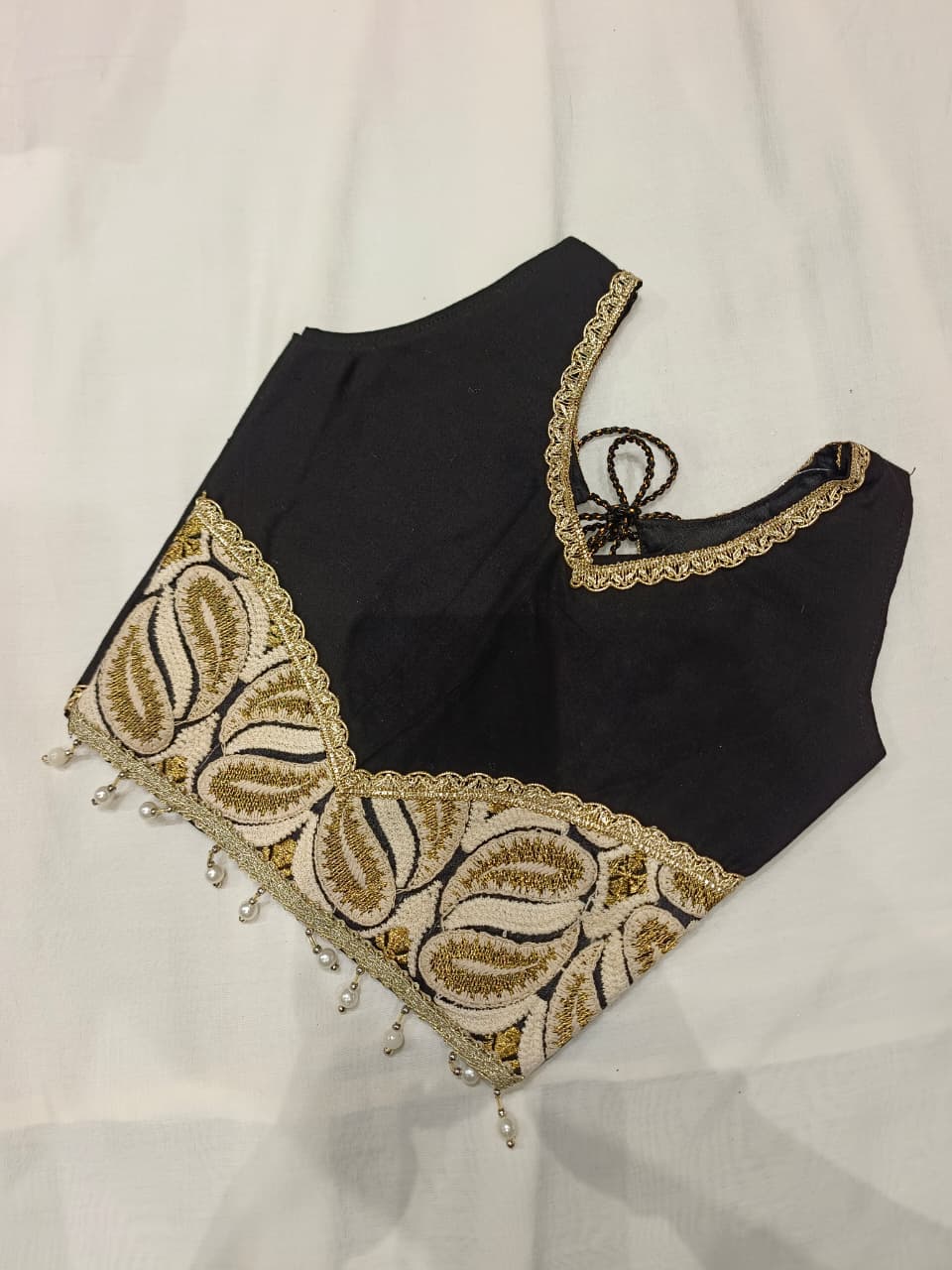 Black & Gold Embroidered Partywear Lehenga Choli Set