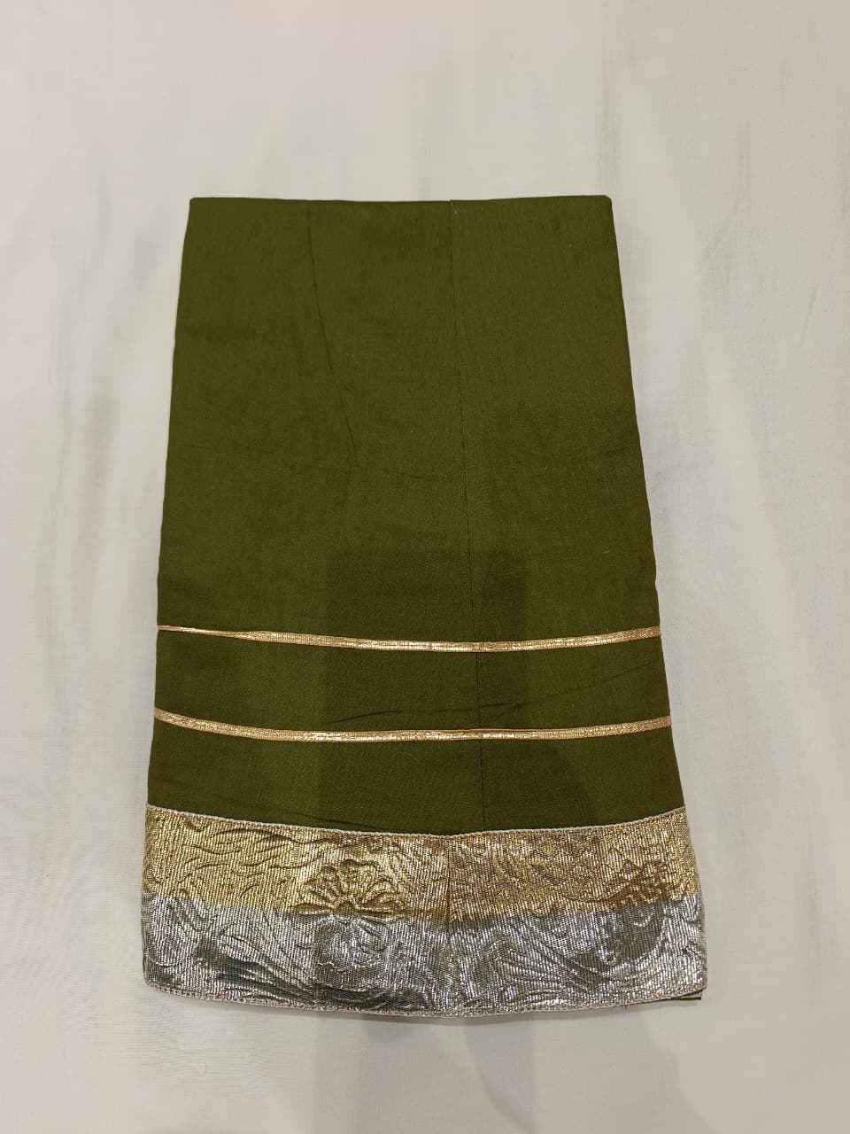 Olive Green & Mustard Embroidered Lehenga Choli Set