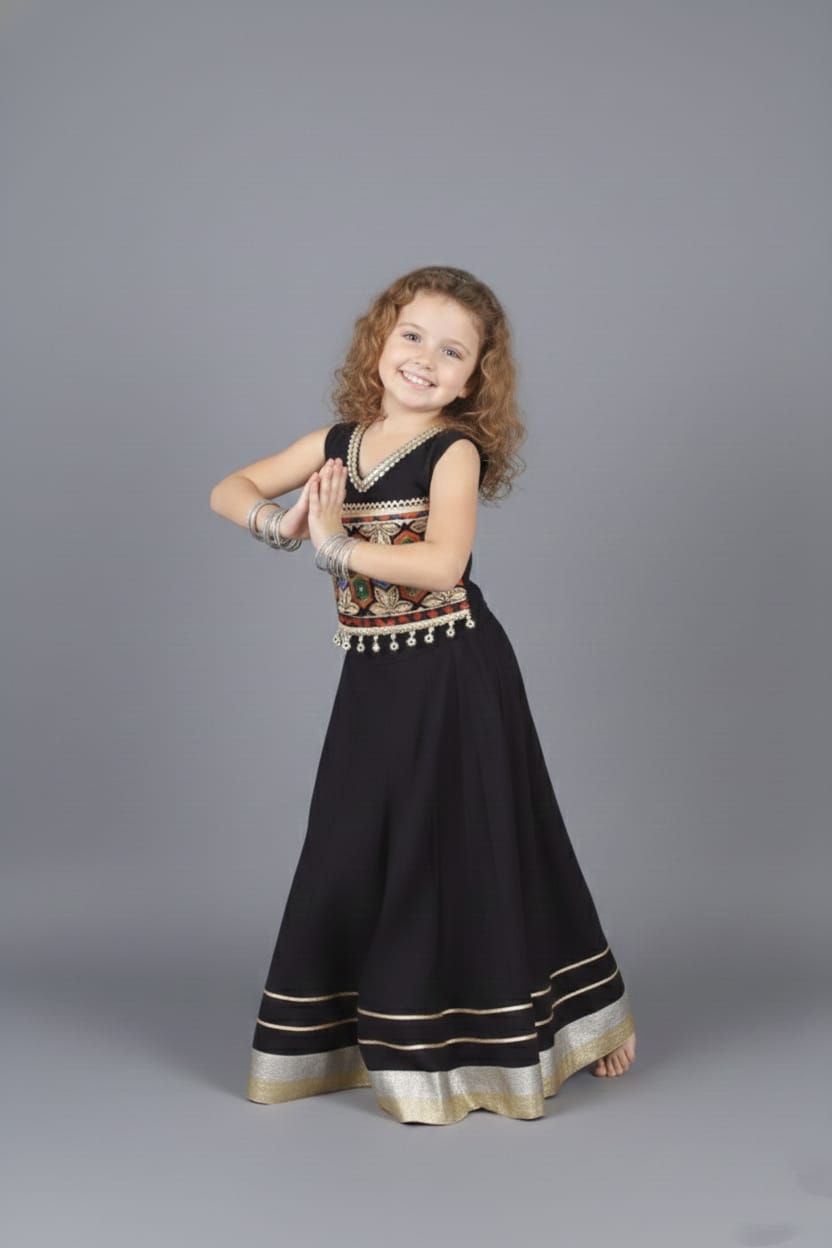 Black Embroidered Lehenga Choli Set