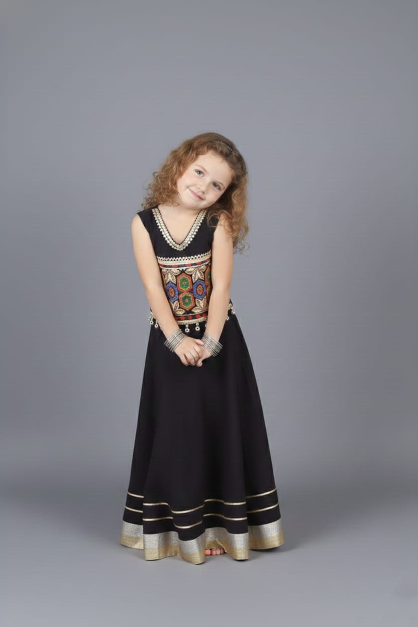 Black Embroidered Lehenga Choli Set