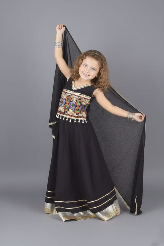 Black Embroidered Lehenga Choli Set