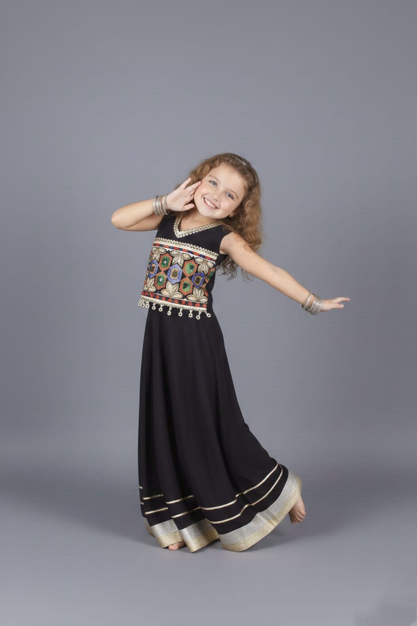 Black Embroidered Lehenga Choli Set