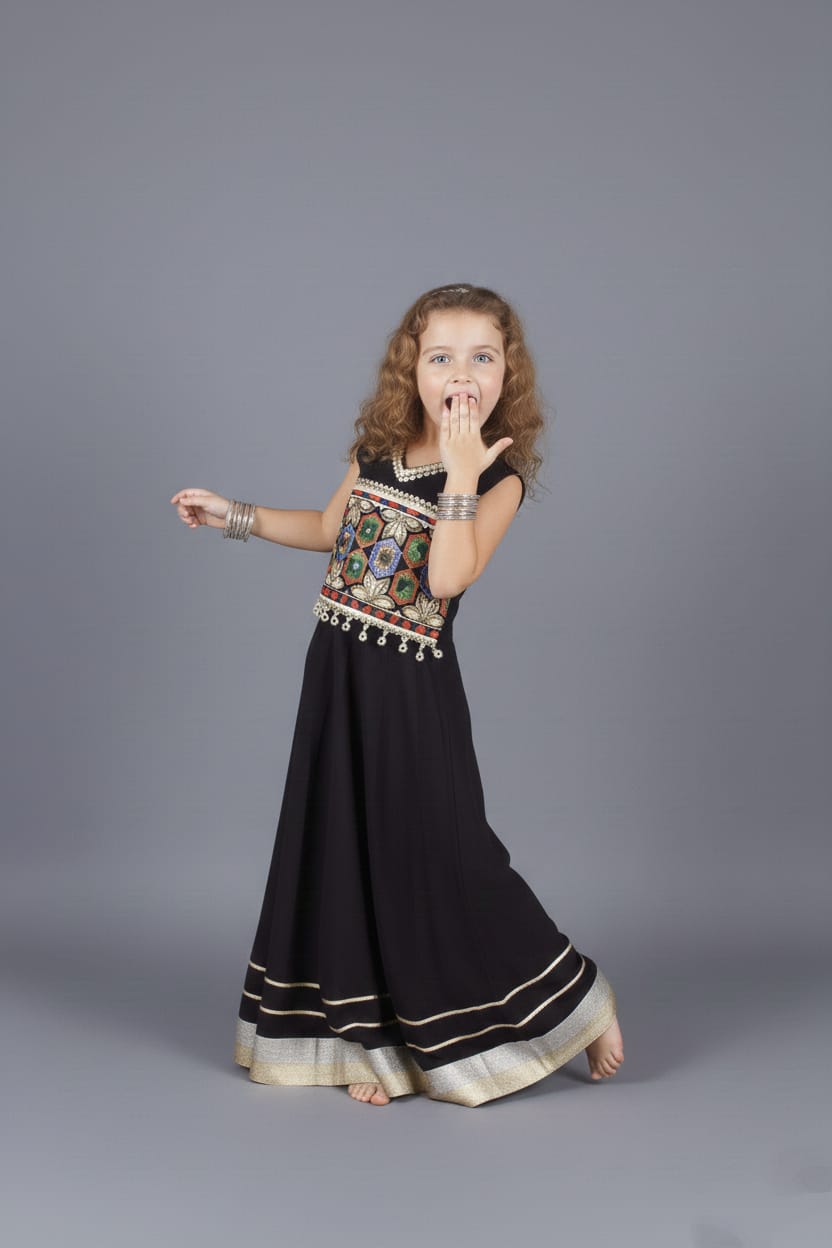 Black Embroidered Lehenga Choli Set