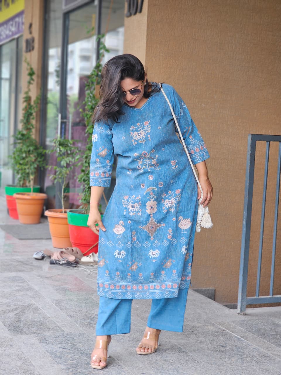 Indigo Blue Kurta-Plazo Set