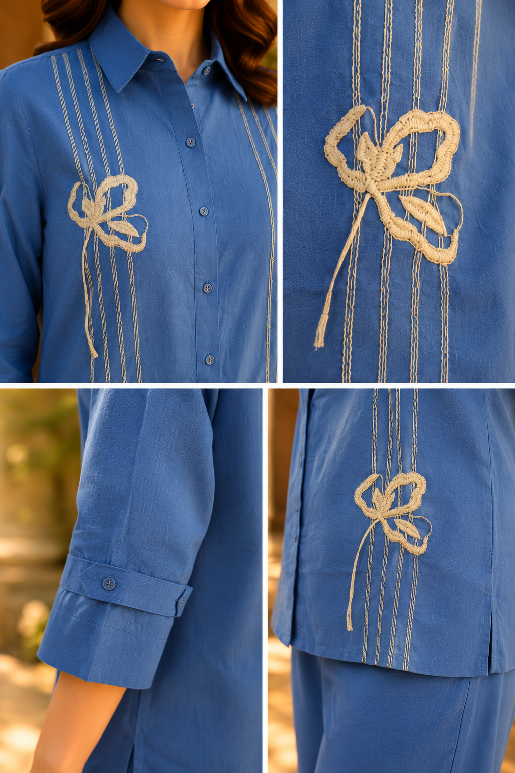 Sky Blue Embroidered Co-Ord Set