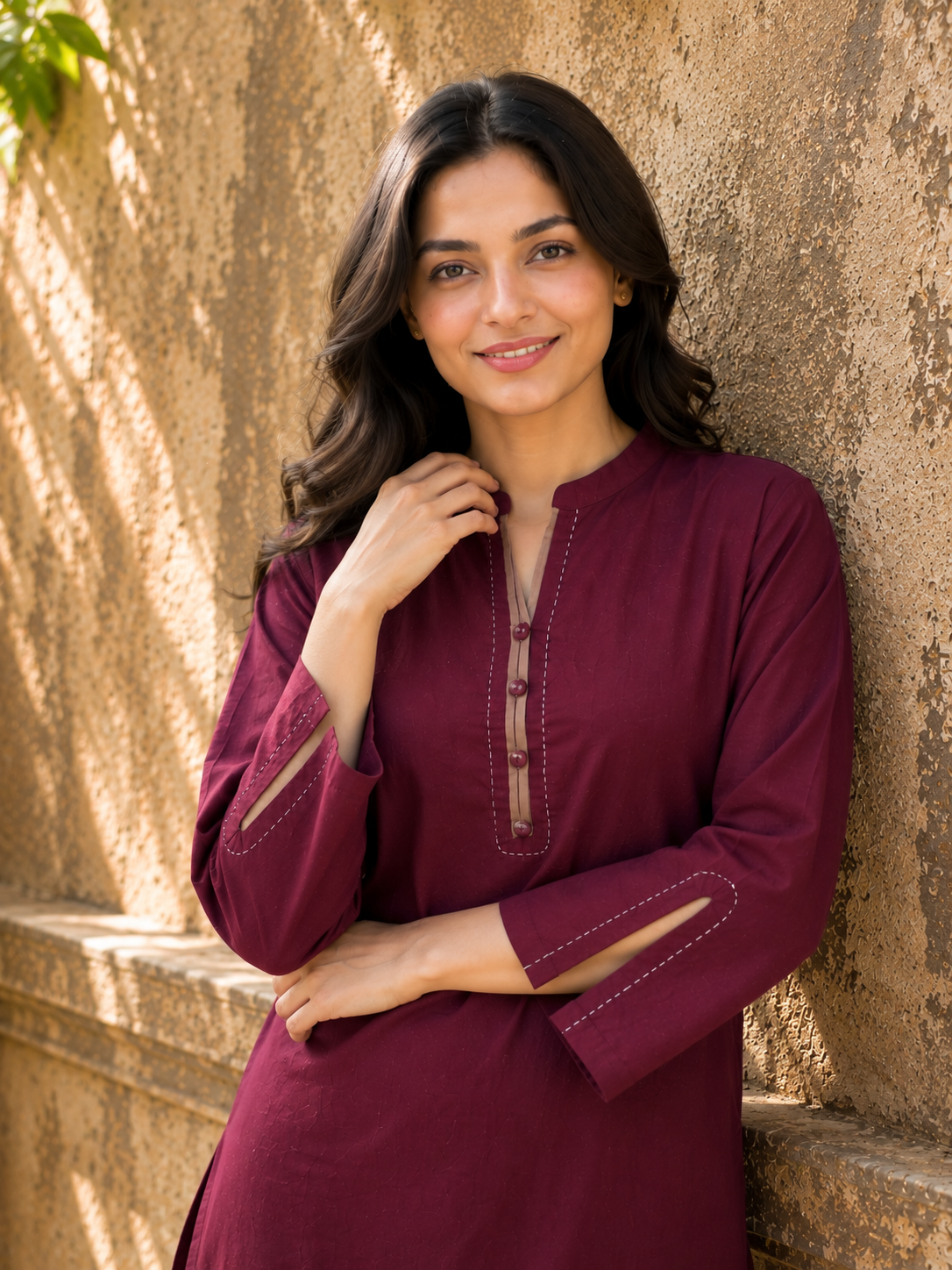 Mulberry Wine Minimalist Co-Ord Set