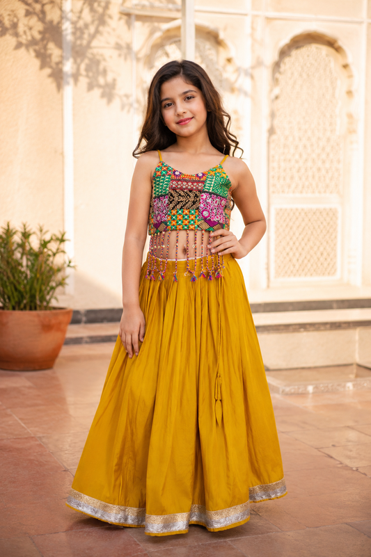 Mustard Patchwork Chaniya choli
