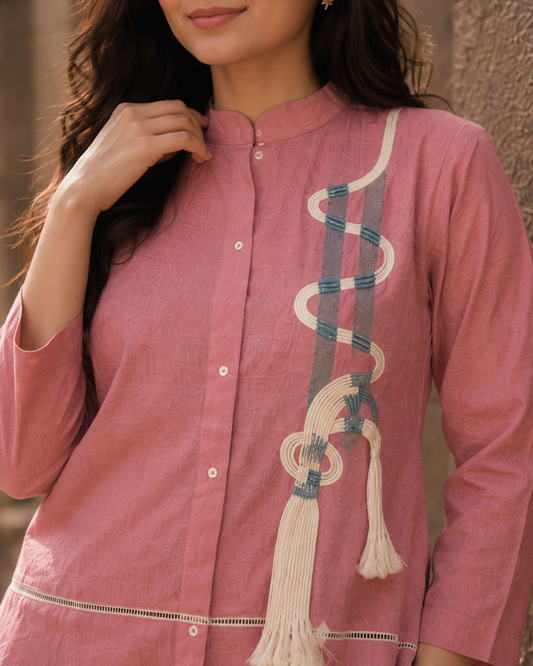 Blush Pink Embroidered Co-ord Set