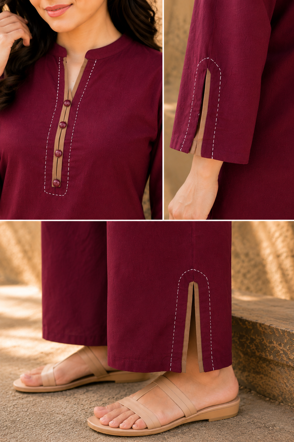 Mulberry Wine Minimalist Co-Ord Set