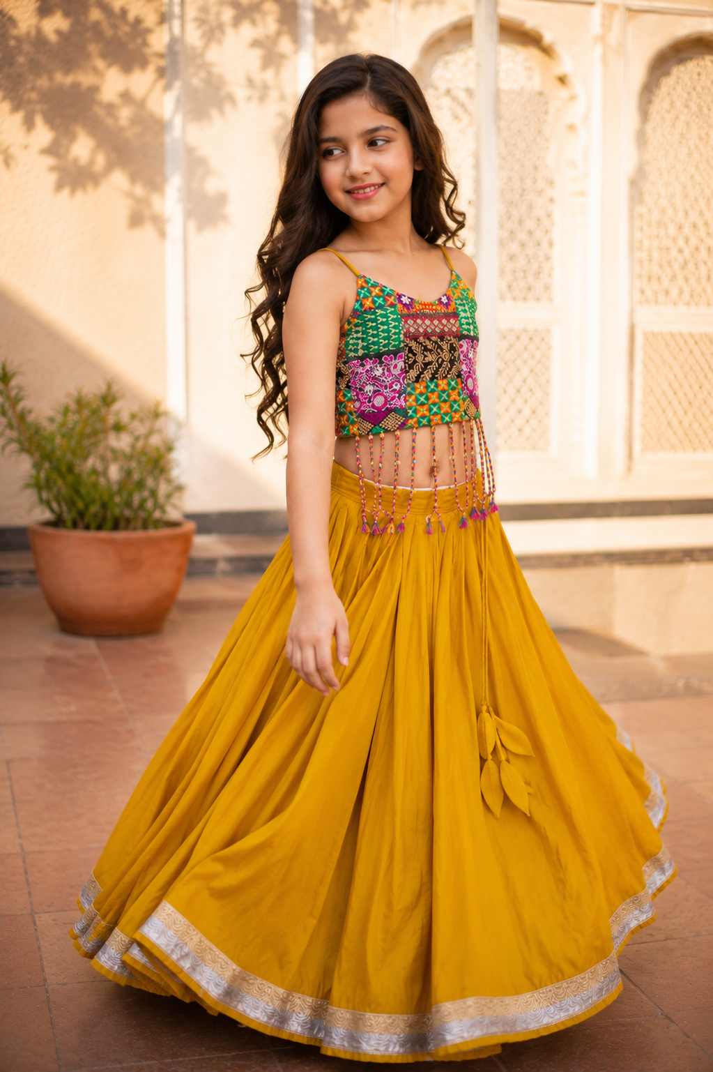 Mustard Patchwork Chaniya choli