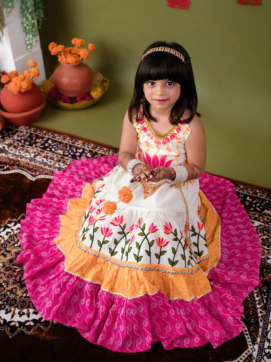Lotus Pink Chaniya Choli Set for Girl