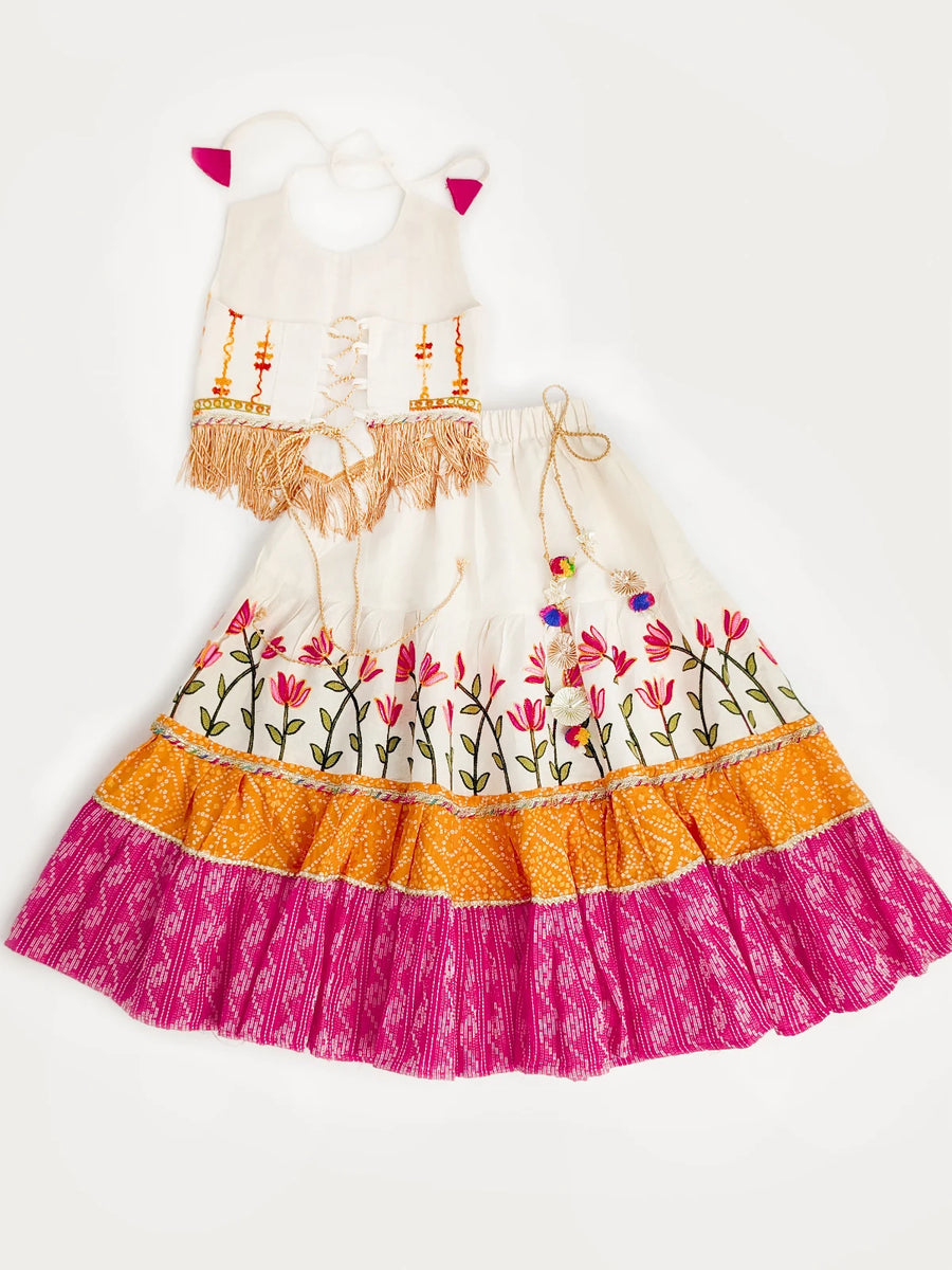 Lotus Pink Chaniya Choli Set for Girl